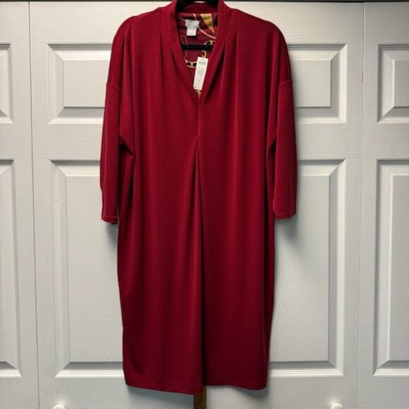 NWT - Chico's Dolman Wedge Solid Dress - Sz 2 (Large) - Picture 1 of 3